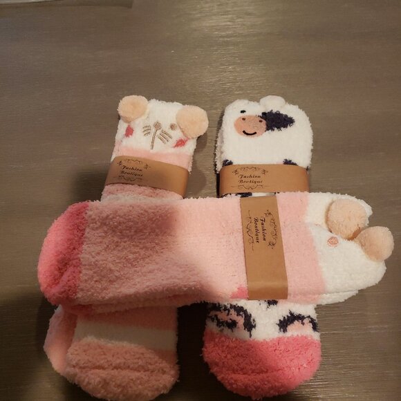 Fashon Boutique 3 set of socks with Different Animal prints - Picture 1 of 3